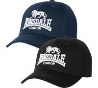 Lonsdale Wiltshire Double Pack Cappellino, Black/Dark Navy, One Size Unisex-Adulto