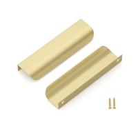 LONTAN 10 Pezzi Maniglie Oro per Mobili Maniglie Cucina Distanza dei Fori 128mm Maniglie Oro Maniglie per Mobili da Cucina Maniglie Armadio Maniglia Invisibile