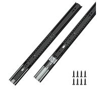 LONTAN 6 paia di guide scorrevoli per cassetti con chiusura ammortizzata, 55,9 cm, colore nero, resistenti, estensione completa, cuscinetti a sfera, guide da cucina, capacità 45,4 kg