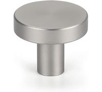 LONTAN Confezione da 4 pomelli per mobili pomelli per mobili in acciaio inox maniglie argento opaco pomello per mobili rotondo pomelli Hemnes in nichel lucido pomelli per mobile pomello