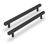 LONTAN LSJ22BK - Set di 10 maniglie per mobili a T, moderne, 160 mm, per cucina, camera da letto