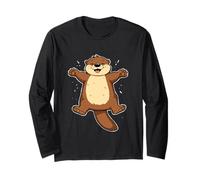 Lontra a Terra con Braccia Aperte - Illustrazione Maglia a Manica