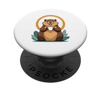 Lontra carina con tazza di caffè - Design rilassato PopSockets PopGrip Adesivo