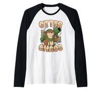 Lontra Chaos Kawaii Animali Pun Divertente Carino Maglia con Maniche Raglan