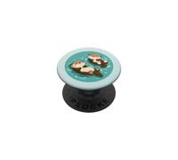 Lontra Chibi marrone che si tiene per mano per gli appassionati di anime PopSockets PopGrip Adesivo