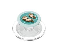 Lontra Chibi marrone che si tiene per mano per gli appassionati di anime PopSockets PopGrip per MagSafe