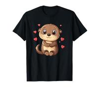 Lontra Coccole Con Cuori Maglietta