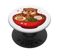 Lontra Con Tagliatelle Ramen Kawaii Lontra PopSockets PopGrip Adesivo