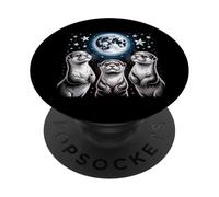 Lontra di mare Merch Otter Ululando Alla Luna Vintage Sea Otters PopSockets PopGrip Adesivo
