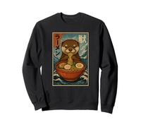 Lontra Mangiare Ramen Kawaii Anime Pet Otters Foodie Art Felpa