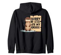 Lontra Mare Cartone Animato Mangiato I Compiti Felpa con Cappuccio