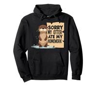 Lontra Mare Cartone Animato Mangiato I Compiti Felpa con Cappuccio