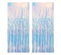 Lonwiner 2 tende con glitter iridescenti, per feste di compleanno, decorazione per feste, colore blu