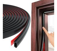 Lonwiner Guarnizione porta finestra isolamento termico e acustico, guarnizione di tenuta in gomma, autoadesiva, porta isolante in PVC per isolamento acustico porta (nero)
