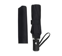 Lonwiner Ombrello da viaggio compatto, grande, resistente alle tempeste, da viaggio, automatico, misura compatta, per viaggi, nero