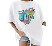 Lonya T Shirt Donna Girocollo Scollo Magliette Manica Corta Oversize Estate Casual Classica Cotone Taglie Forti Tee Shirt Allentato Donne Camicetta Carine Stampa Fiocco, 1A-Bianco, L
