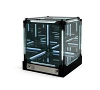 Lonyiabbi Specchio luce notturna - 4D acrilico cubo lampada da comodino LED effetto Abyss touch dimmerabile luce d'atmosfera ricaricabile USB-C gamer decorazione scrivania futuristica per (Bianco)