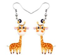 LONYOO Acrilico divertente Giraffa Orecchini Moda Gioielli Dangle Anime Cervi Orecchini per le donne Ragazze Giraffa Regali (Giallo 1042)