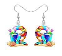LONYOO Acrilico Fun Estivi Orecchini Gioielli da Spiaggia per Donne Ragazze Mamma Vacanze Tropicali Regali Hawaiani per gli Amanti Della Spiaggia Palma Cocco Charms (Blu)