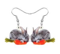 LONYOO Acrilico Uova di Pasqua Coniglio Coniglietto Orecchini Dangle Goccia Carino Coniglietti Gioielli Pasqua Regali per Donna Ragazze Charms (Arancia 2973)