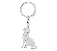 LONYOO Carino Cane Portachiavi Acciaio Inox Animali Domestici Cucciolo Regali per Donna Gli Amanti dei Cani Auto Chiave Portafoglio Gioielli (Labrador Placcato Argento)