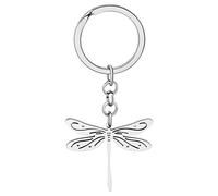 LONYOO Carino Insetto Libellula Portachiavi in Acciaio Inox Libellula Ciondolo Primavera Regali per le Donna Ragazze Borsa Charms (Placcato Argento)