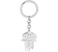 LONYOO Carino Squalo Portachiavi Cavalluccio Marino Tartaruga Portachiavi Medusa Granchio Regali per Donna Ragazze Animali Oceano Charms (Argento Placcato Medusa 042)