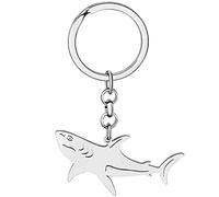 LONYOO Carino Squalo Portachiavi Cavalluccio Marino Tartaruga Portachiavi Medusa Granchio Regali per Donna Ragazze Animali Oceano Charms (Argento Placcato Squalo)
