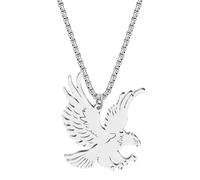 LONYOO Collana in acciaio inox con ciondolo a forma di uovo di falco uccello, collana placcata in oro 18 carati, ideale come regalo per donne e ragazze, M, Acciaio inossidabile, Nessuna pietra