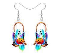 LONYOO Orecchini pendenti in acrilico spettrale con fantasma, stravaganti orecchini di Halloween, regali stupidi per donne e ragazze, gioielli emo per feste di Halloween, accessori per feste di