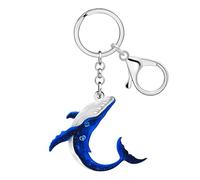 LONYOO Portachiavi in acrilico con balena blu oceano portachiavi balena regali per gli amanti degli animali donne ragazze zaino accessori borsa ciondoli, Marina Militare, M