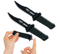 LONZIKP 2 Pezzi Coltello Finto Lama Retrattile Coltello da Teatro Magico Scherzo Accessori per Adulti Pesce d'Aprile (Stile Classico)