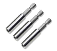 LONZIKP 3 Pezzi Portabit Magnetico di Alta Qualità con Cambio Rapido Estensione per Bit in Acciaio Inossidabile Robusto (60mm, 1/4")