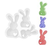 LONZIKP 3 pezzi Stampi in Silicone per Pasqua, Stampi per Coniglio e Gesso, Stampi in Silicone per Candele 3D, Ideali per il fai da te, per cioccolato, sapone, gesso, cera di soia, regali di pasqua