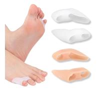 LONZIKP 4 Paia Separatore per Dita dei Piedi Piccole, Correttore per Mignolo Arricciato, Correzione Mignolo, Cura Correttiva per Dita Sovrapposte, Divaricatore in Gel per Piedi