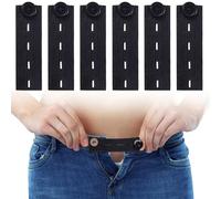 LONZIKP 6 pezzi Estensori regolabili per la vita, Estensore in Denim Bottoni, Estensioni Elastiche per Pantaloni, Allarga e Stringi in Pochi Secondi Senza Cucire, per Jeans, Premaman (8,5 * 2,5 cm)
