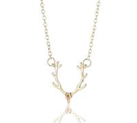 LONZIKP Collana Tradizionale Donna con Ciondolo Cervo Gioiello Dirndl Dorato Collana Oktoberfest Collana con Corna per Donne