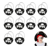 LONZIKP La cassetta di 10 pezzi di plastica elastica regolabile, da indossare da parte dei bambini, la cassetta per i pirati da parte del capitano dello scheletro, per le manifestazioni a tema pirati