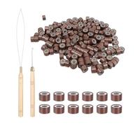 LONZIKP Microring Nanoring per Extension Capelli, 200 Anelli Silicone & 2 Aghi, Kit Fissaggio Professionale per un'Applicazione Sicura, Duratura e Delicata.