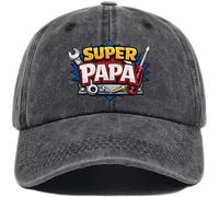 LOOBEAR Cappello Uomo con Visiera, Berretto da Baseball Personalizzato, Super papà/Nonno Regali Divertenti Uomo, Festa del papà, Natale, Compleanno, Regalo Nonno (papà)