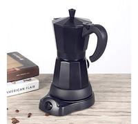 Loobiiny Moka Elettrica 300ml Caffettiera Elettrica Espresso Maker 6 Tazze Moka Pot Caffettiera Elettrica Programmabile Caffettiera Moka Elettrica Classica(Nero)