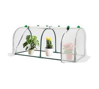Loobiiny Piccola serra ad arco, per esterni, 1,2 x 0,6 x 0,5 m | Resistente alle intemperie, finestra con avvolgibile, protegge le piante dal freddo dai parassiti UV, per pomodori, fiori