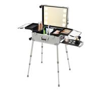 Loobiiny Trucchi Professionale Valigetta Porta Valigia Trolley Scatola Di Bellezza Con Illuminazione E Specchio Con Ruote E Serratura Rinforzata Adatto A Truccatori E Parrucchieri Professionisti