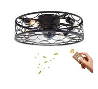 Loobiiny Ventilatore da soffitto con illuminazione, 18 pollici, E27, 3 pale, per camera