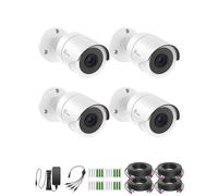 Loocam Kit di 4 telecamere CCTV cablate HD TVI 1080P, visione notturna a infrarossi da 24,4 m, telecamera di sicurezza per interni ed esterni, per sistemi analogici CCTV DVR 2MP/5MP/4K, IP66