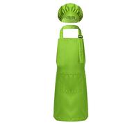 Loodgao Abbigliamento Da Cucina Per Bambini Grembiule Da Chef Regolabile Bavaglino Grembiule Artista Con Cappello Per Cucinare Dipingere Creare Indossare Verde 8-12 Years