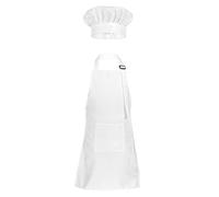 Loodgao Abbigliamento Da Cucina Per Bambini Grembiule Da Chef Regolabile Bavaglino Grembiule Artista Con Cappello Per Cucinare Dipingere Creare Indossare Bianco 4-8 Years