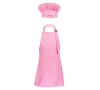 Loodgao Abbigliamento Da Cucina Per Bambini Grembiule Da Chef Regolabile Bavaglino Grembiule Artista Con Cappello Per Cucinare Dipingere Creare Indossare Rosa 8-12 Years