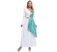 Loodgao Costume Da Toga Greca Femminile Principessa Nobiltà Romana Antica Vestito Per Feste Di Halloween Cosplay Travestimento Cielo azzurro XXL