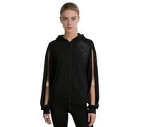 Loodgao Donna Giacca Cappuccio con Chiusura Lampo Completa E Strass Il Recupero della Cuffia Rotatoria Dopo La Chirurgia della Spalla Nero XS